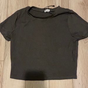WORN ONCE GREY/BLACK CROP TOP